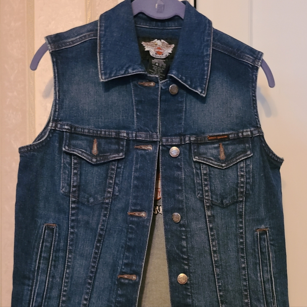 Womens Harley Davidson Jean Vest